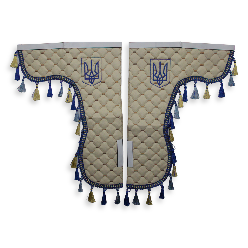 Шторка Екошкіра "Pergam" UKRAINE лоб + косинки бежевий