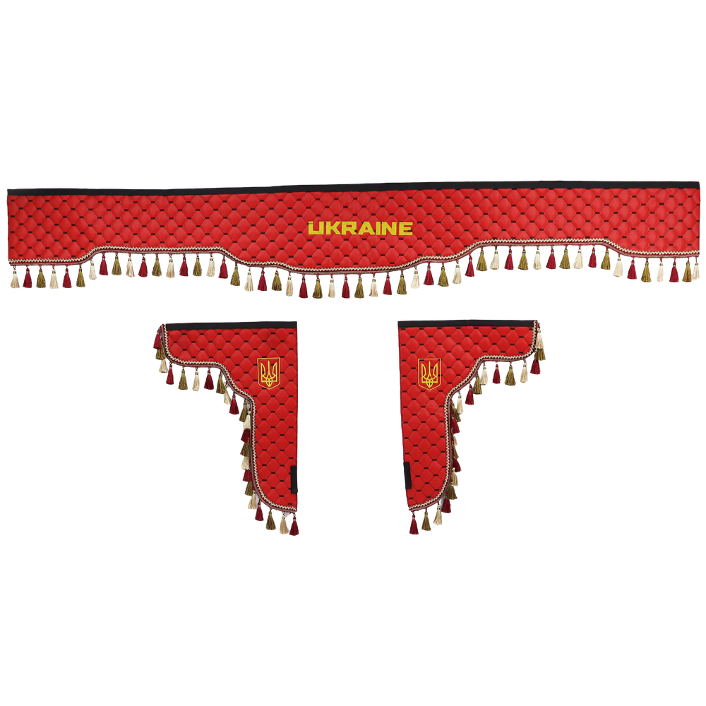 Шторка Экокожа "Memphis" UKRAINE лоб+косынки красная