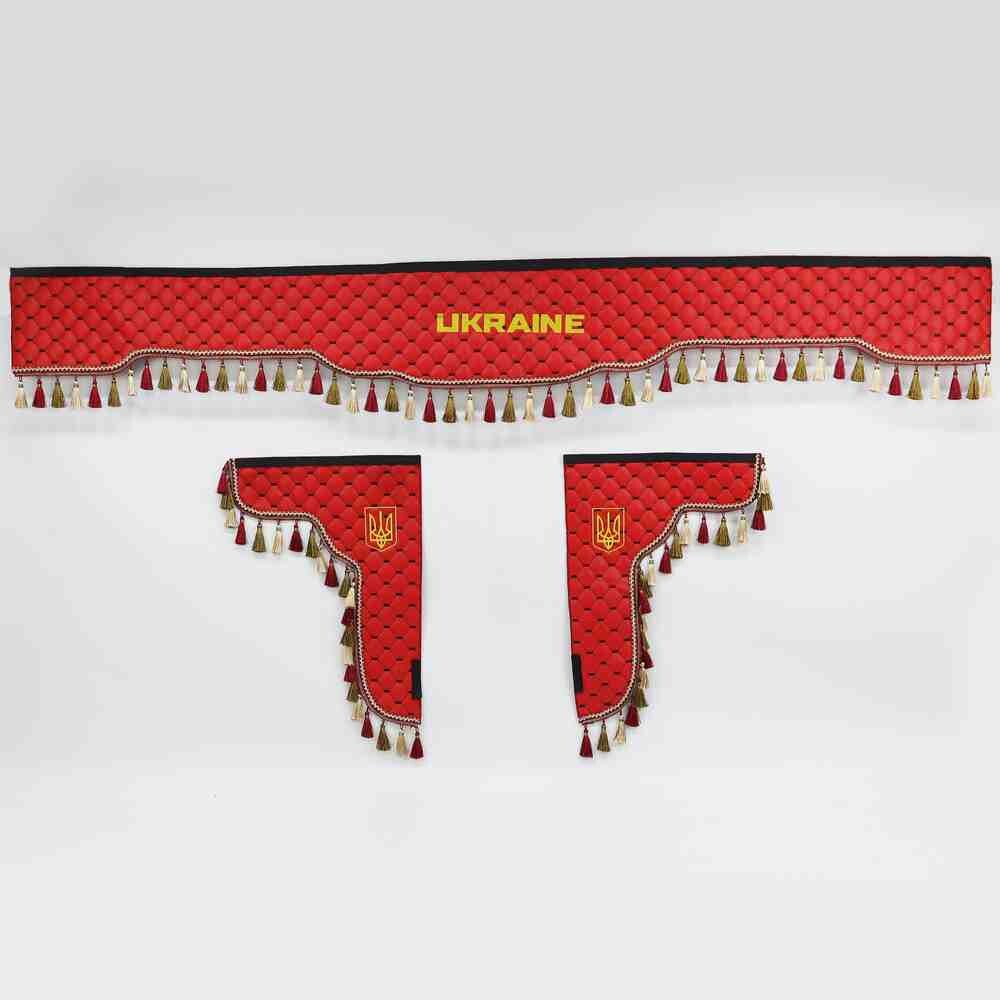 Шторка Экокожа "Memphis" UKRAINE лоб+косынки красная