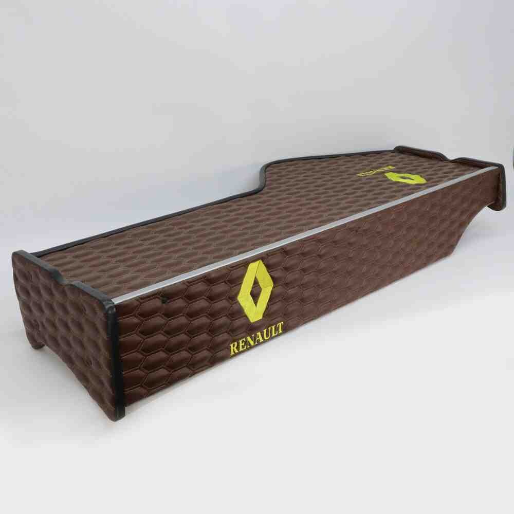 Полиця кабіни RENAULT Magnum (2001-2013)\3 ноги\коричнева з вишивкою\ST- Екошкіра стежка\
