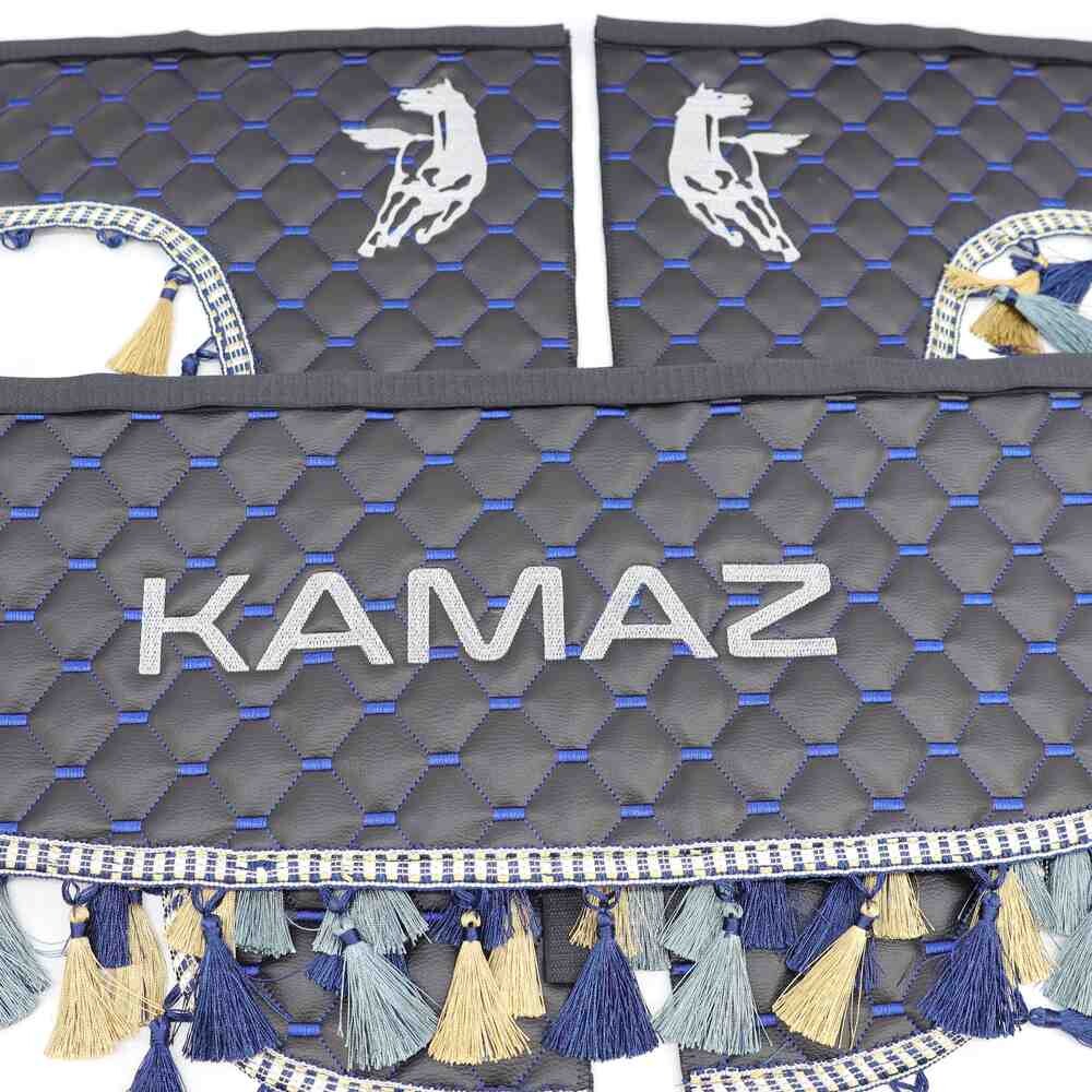 Шторка Экокожа "Pergam" KAMAZ лоб+косынки черная