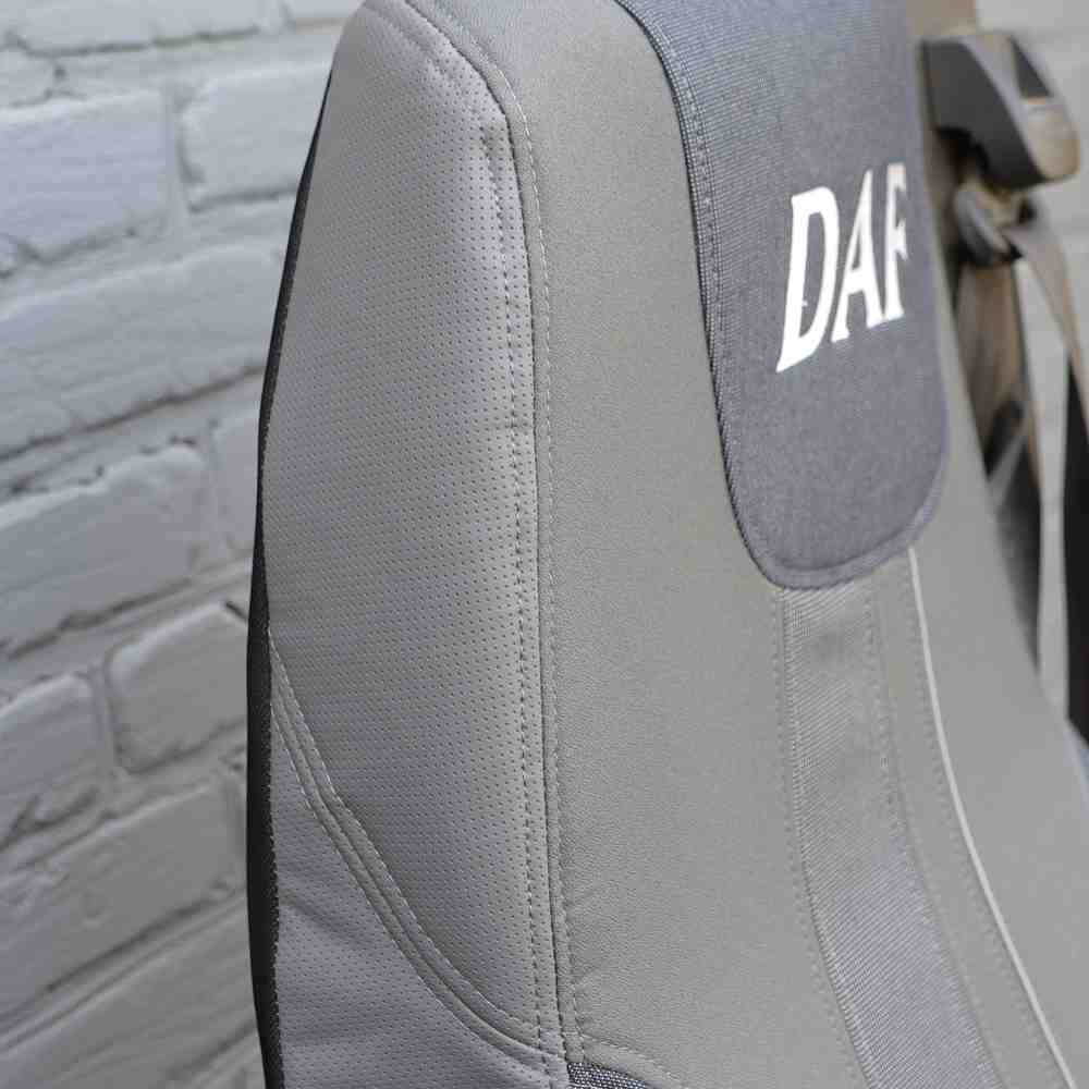 Чехол на сиденья DAF XF105 106 XG CF85 LF (2013-2024) асимметрия шир. спинка  серый ST