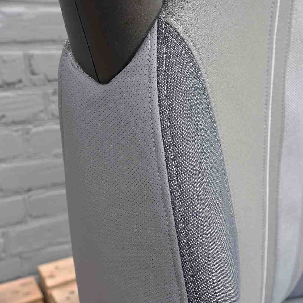 Чехол на сиденья DAF XF105 106 XG CF85 LF (2013-2024) асимметрия шир. спинка  серый ST