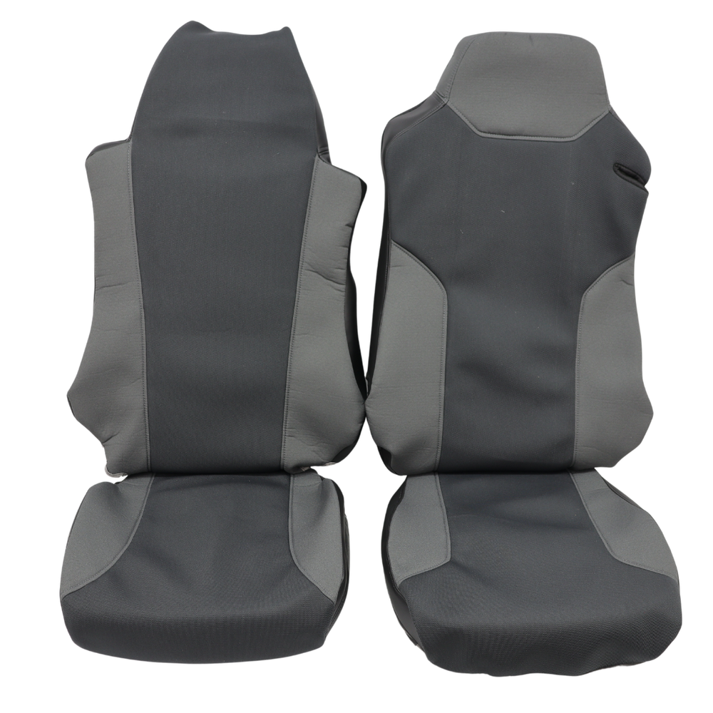 Чехол на сиденья MAN TGX,TGA,TGL,TGM,TGS; (2007-2020) 1 ремень, водитель (Низкий) пассажир (Высокий) серый Чехол на сиденья MAN TGX,TGA,TGL,TGM,TGS; (2007-2020) 1 ремень, водитель (Низкий) пассажир (Высокий) серый