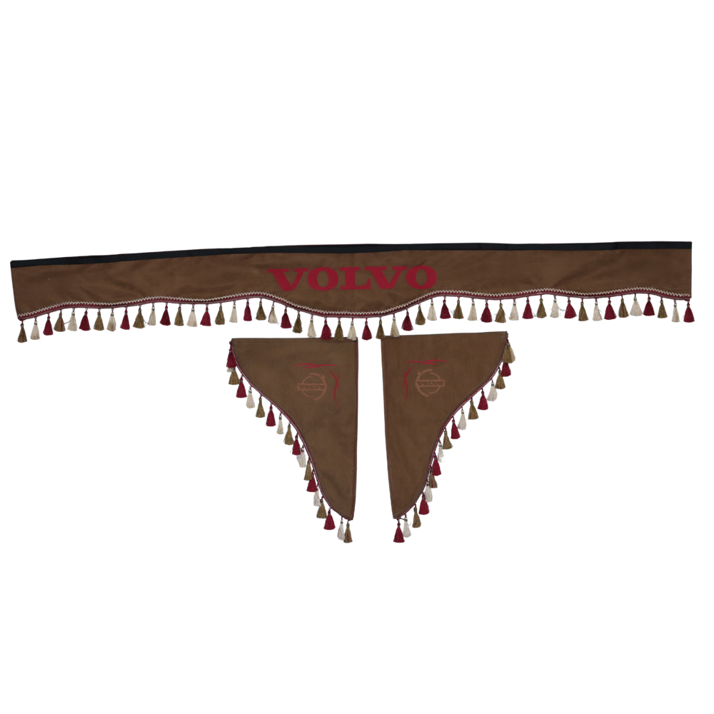 Шторка Рогожка "Double-Sided" VOLVO лоб + косинки коричнева 2-х стороння Шторка Рогожка "Double-Sided" VOLVO лоб + косинки коричнева 2-х стороння