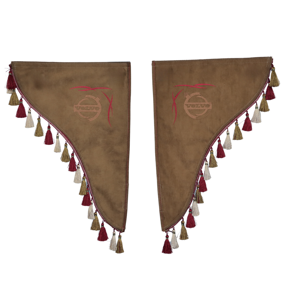 Шторка Рогожка "Double-Sided" VOLVO лоб + косинки коричнева 2-х стороння Шторка Рогожка "Double-Sided" VOLVO лоб + косинки коричнева 2-х стороння