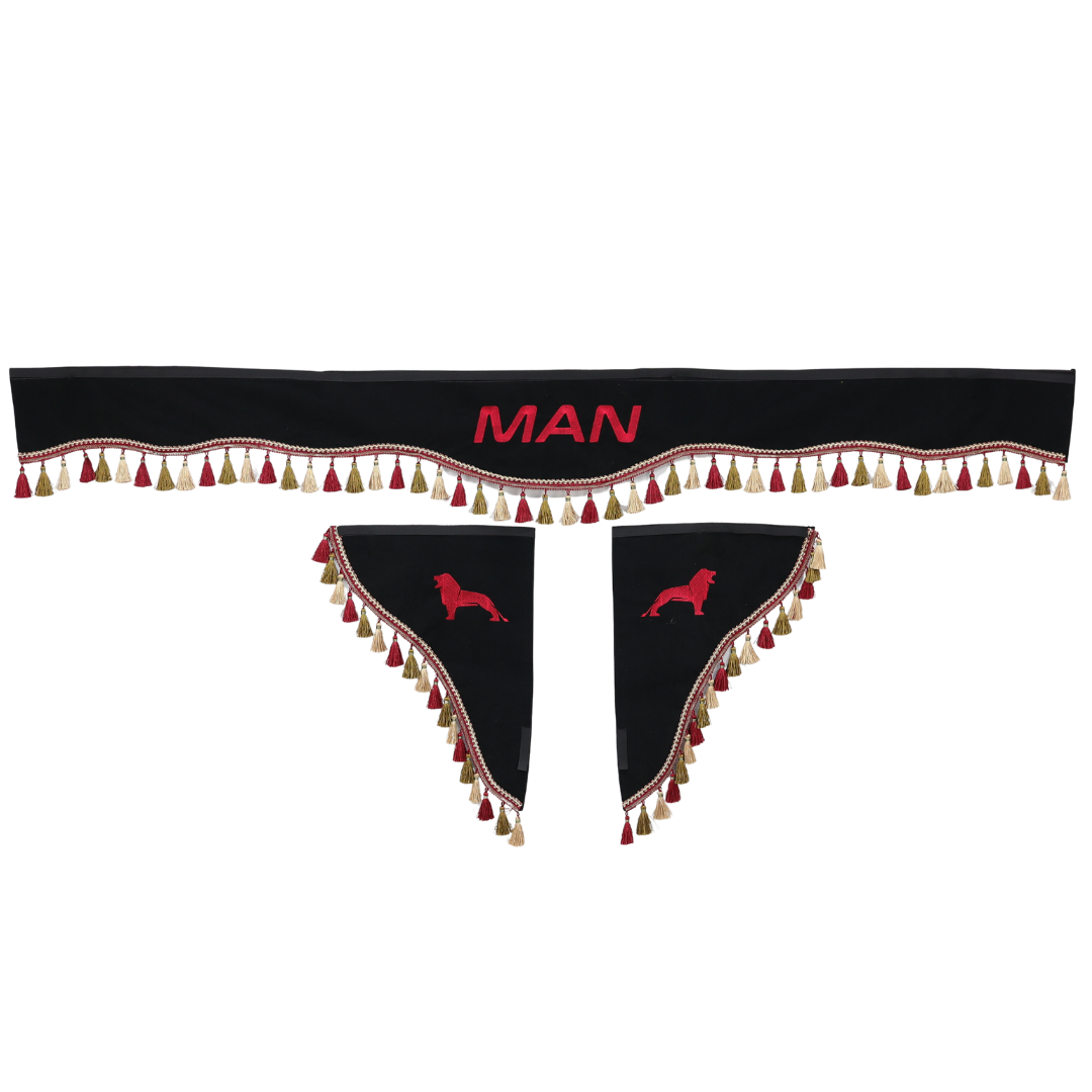 Шторка Рогожка "Double-Sided" MAN лоб + косинки чорна 2-х стороння