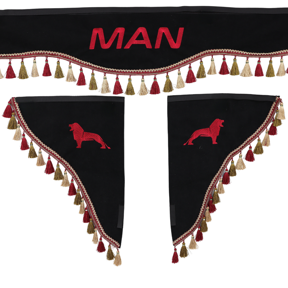 Шторка Рогожка "Double-Sided" MAN лоб + косинки чорна 2-х стороння