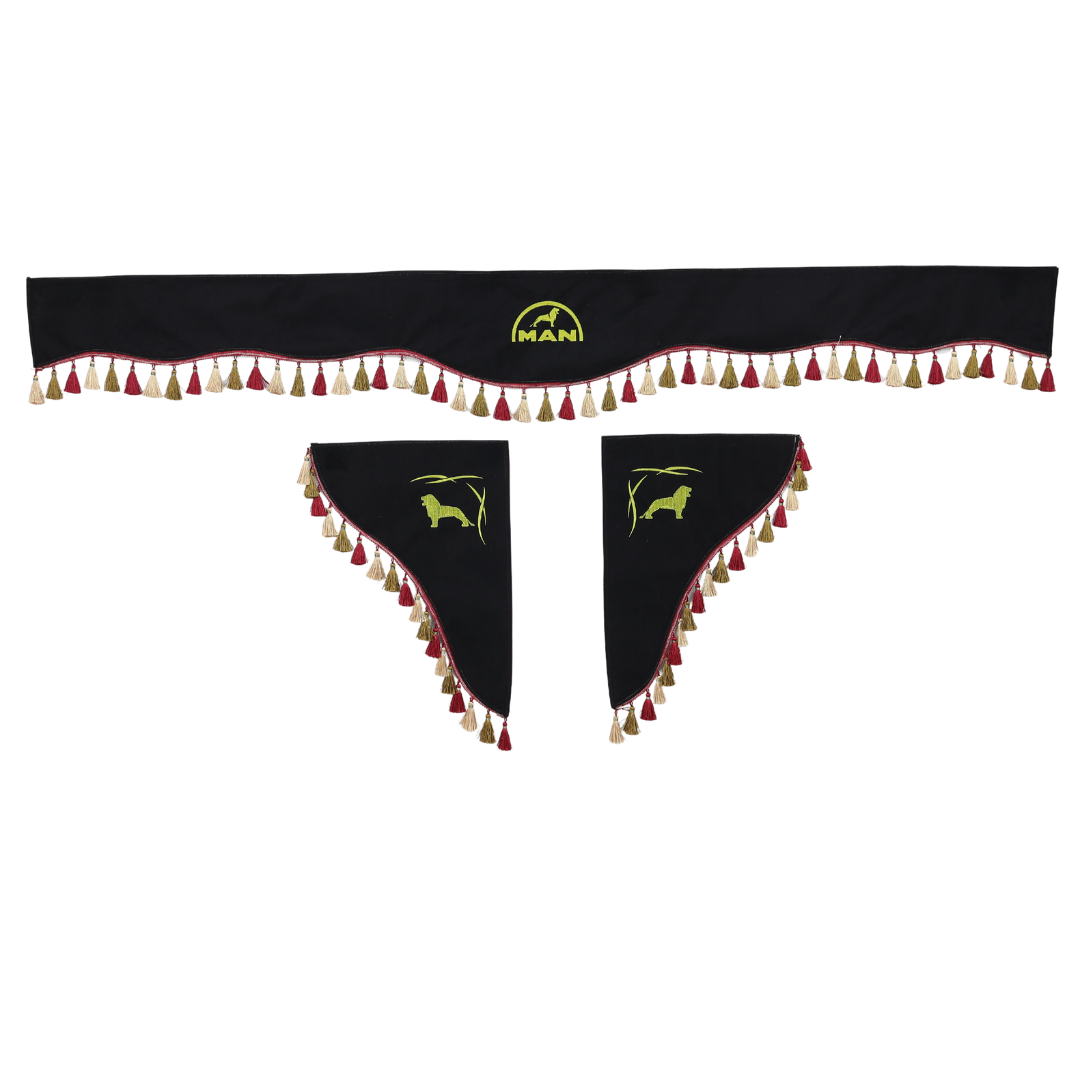 Шторка Рогожка "Double-Sided" MAN лоб + косинки чорна 2-х стороння