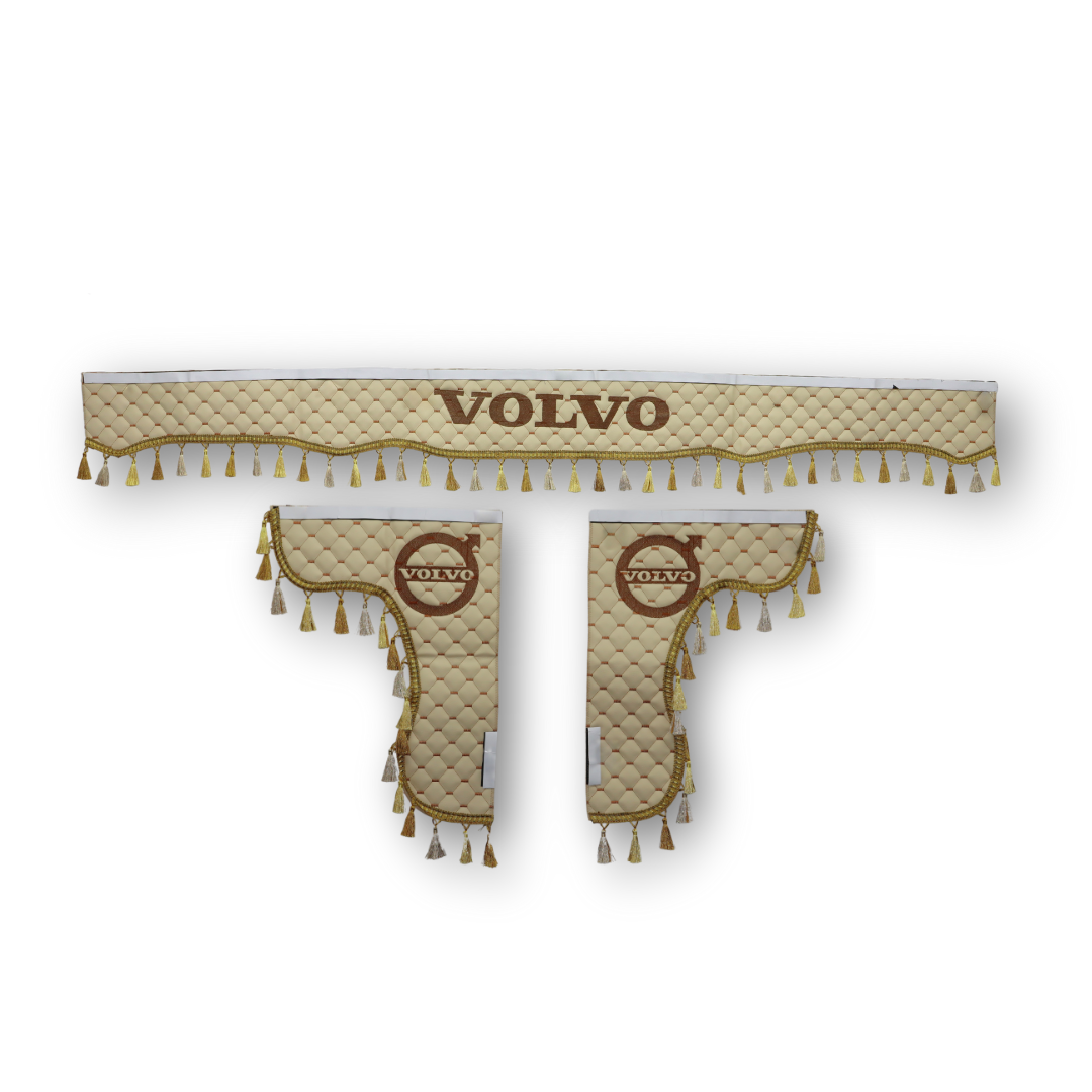 Шторка лоб + косынки Экокожа VOLVO бежевая