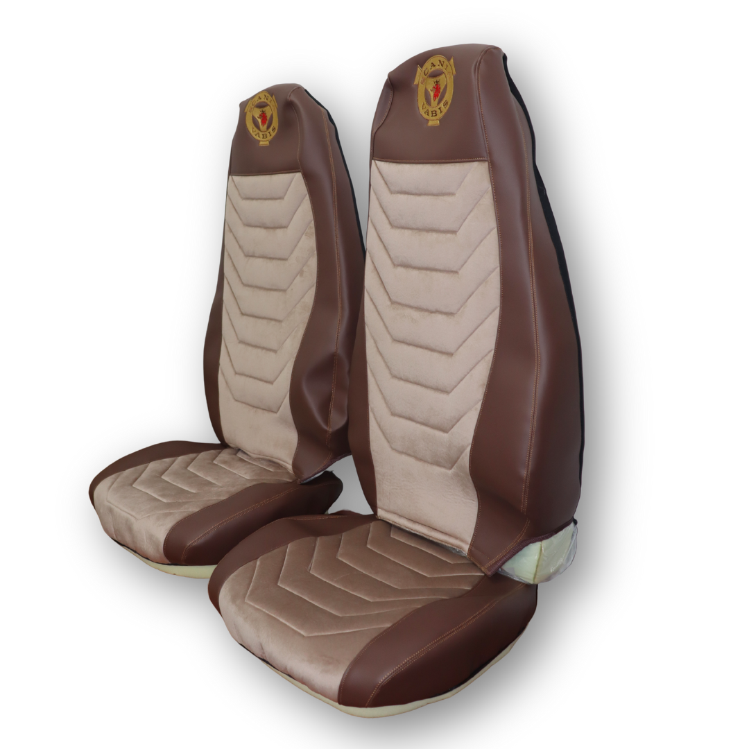 Чохол на сидіння SCANIA R,G,P (2004-2017) водить. пілот - пас. пілот, велюр кави - шкіра корич. Чохол на сидіння SCANIA R,G,P (2004-2017) водить. пілот - пас. пілот, велюр кави - шкіра корич.