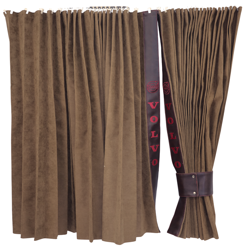 Штори Рогожка "Bow Folds" VOLVO нічні коричневі Штори Рогожка "Bow Folds" VOLVO нічні коричневі