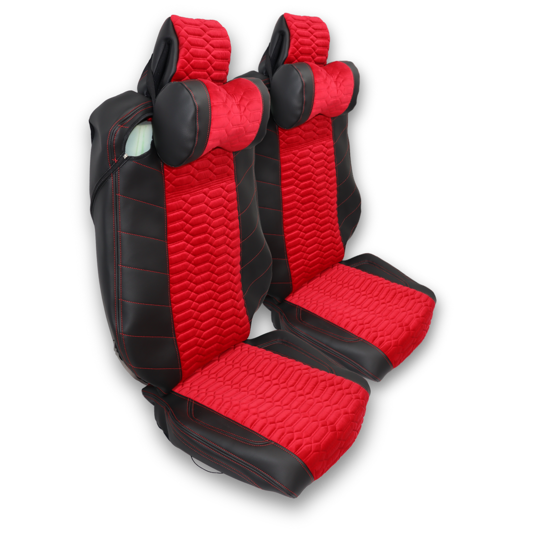 Чехол на сиденья Renault Range T/T-Series (2014-...) с выдвижными подголовниками автоткань,сетка; черный