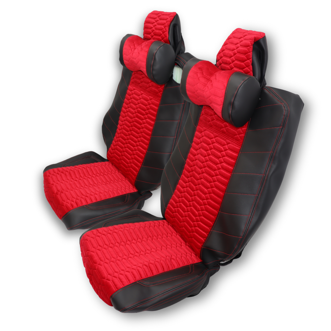 Чехол на сиденья Renault Range T/T-Series (2014-...) с выдвижными подголовниками автоткань,сетка; черный