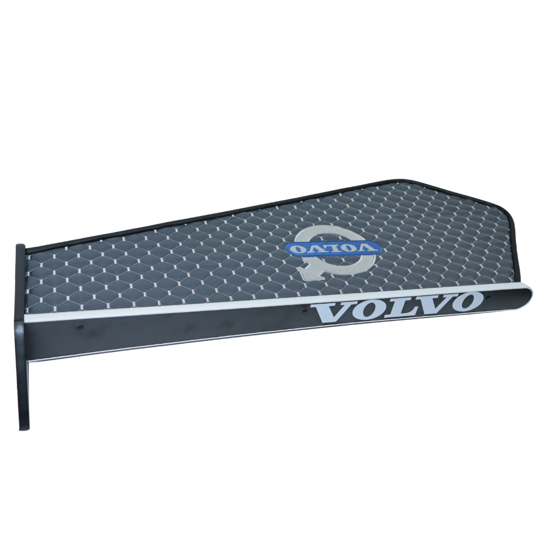 Полиця кабіни довга VOLVO FH EURO 6 з 2014р. сіра з вишивкою\ST- Екошкіра стежка\ Полиця кабіни довга VOLVO FH EURO 6 з 2014р. сіра з вишивкою\ST- Екошкіра стежка\