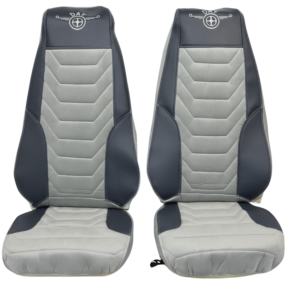 Чехол на сиденья DAF LF cерая кожа - серый велюр Чехол на сиденья DAF LF cерая кожа - серый велюр