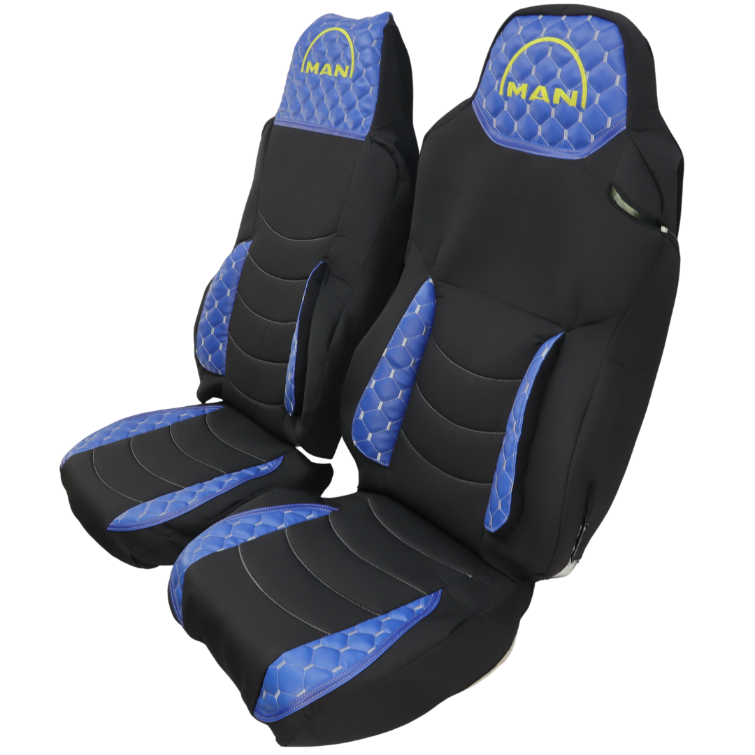 Чехол на сиденья KILIFI MAN TGX,TGA,TGL,TGM,TGS; (2007-2020) 1 ремень, водитель (Низкий) пассажир (Высокий) синий Чехол на сиденья KILIFI MAN TGX,TGA,TGL,TGM,TGS; (2007-2020) 1 ремень, водитель (Низкий) пассажир (Высокий) синий