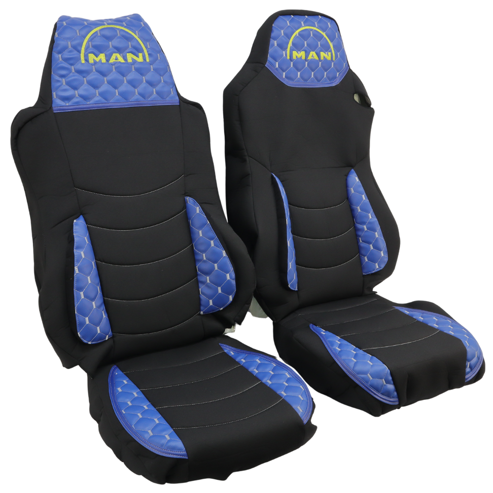 Чехол на сиденья KILIFI MAN TGX,TGA,TGL,TGM,TGS; (2007-2020) 1 ремень, водитель (Низкий) пассажир (Высокий) синий Чехол на сиденья KILIFI MAN TGX,TGA,TGL,TGM,TGS; (2007-2020) 1 ремень, водитель (Низкий) пассажир (Высокий) синий