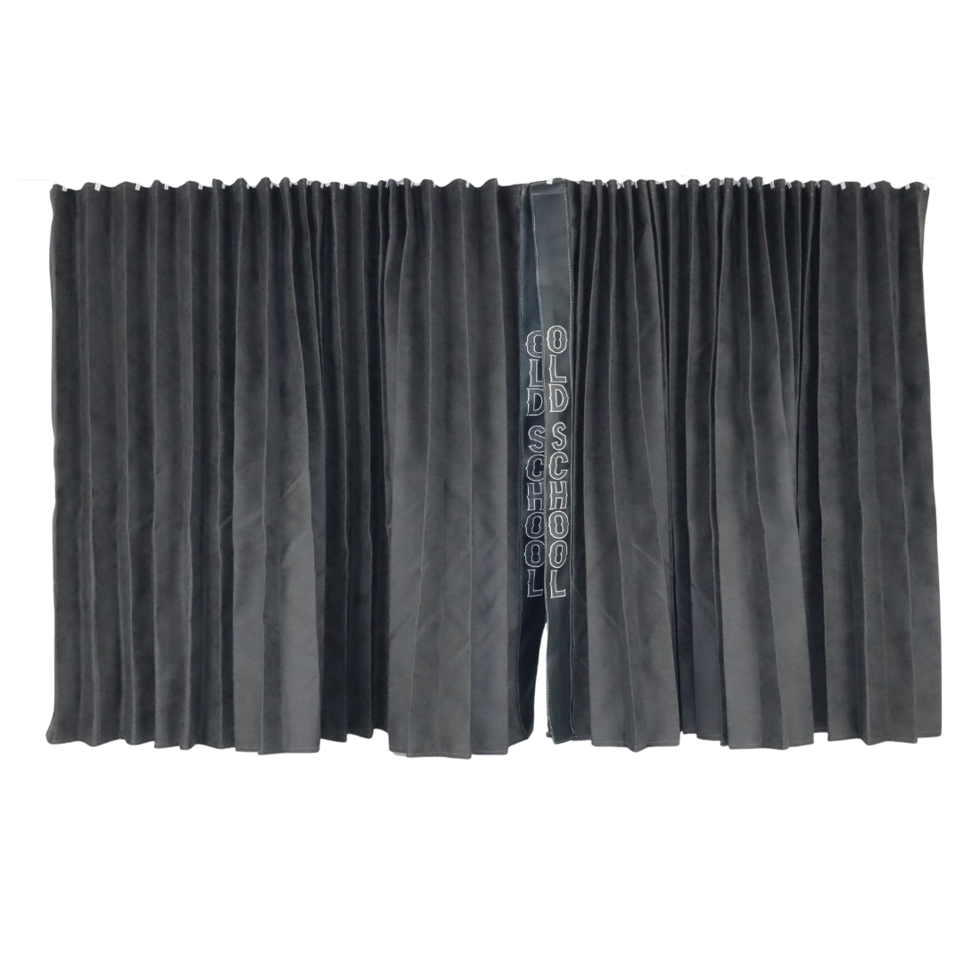 Штори Рогожка "Bow Folds" OLD SCHOOL нічні сірі