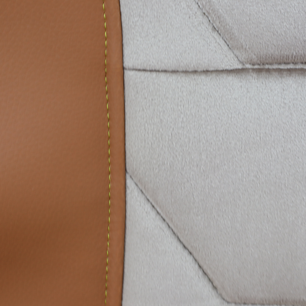 Чехол на сиденья MAN TGX,TGA,TGL,TGM,TGS; (2005-2020) 1 ремень водитель "коричневая кожа" бежевый велюр