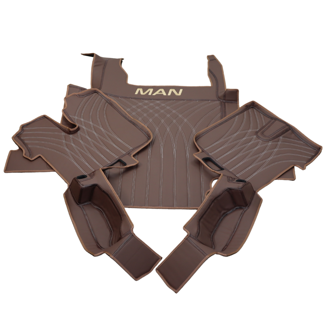 Коврик 3D Экокожа MAN TGX 2008 -2017; 2 ящ., АКПП,МКПП. коричневый