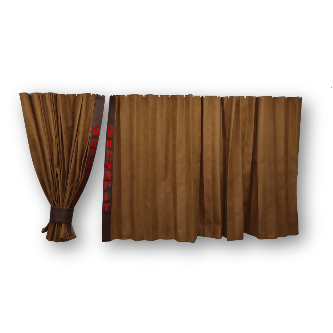 Штори Рогожка "Bow Folds" RENAULT нічні коричневі 2х сторонні