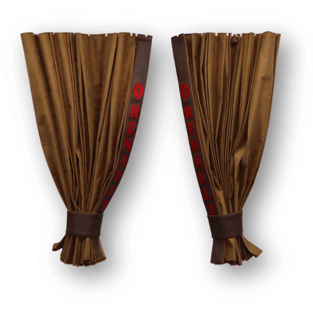 Штори Рогожка "Bow Folds" RENAULT нічні коричневі 2х сторонні