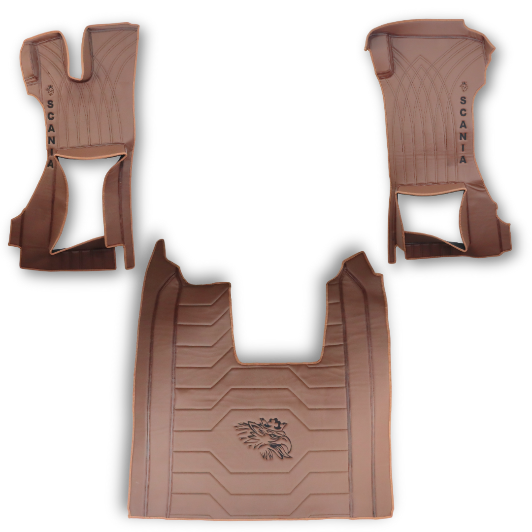 Килимок 3D Екошкіра SCANIA P 2004-2016; коричневий, Килимок 3D Екошкіра SCANIA P 2004-2016; коричневий,