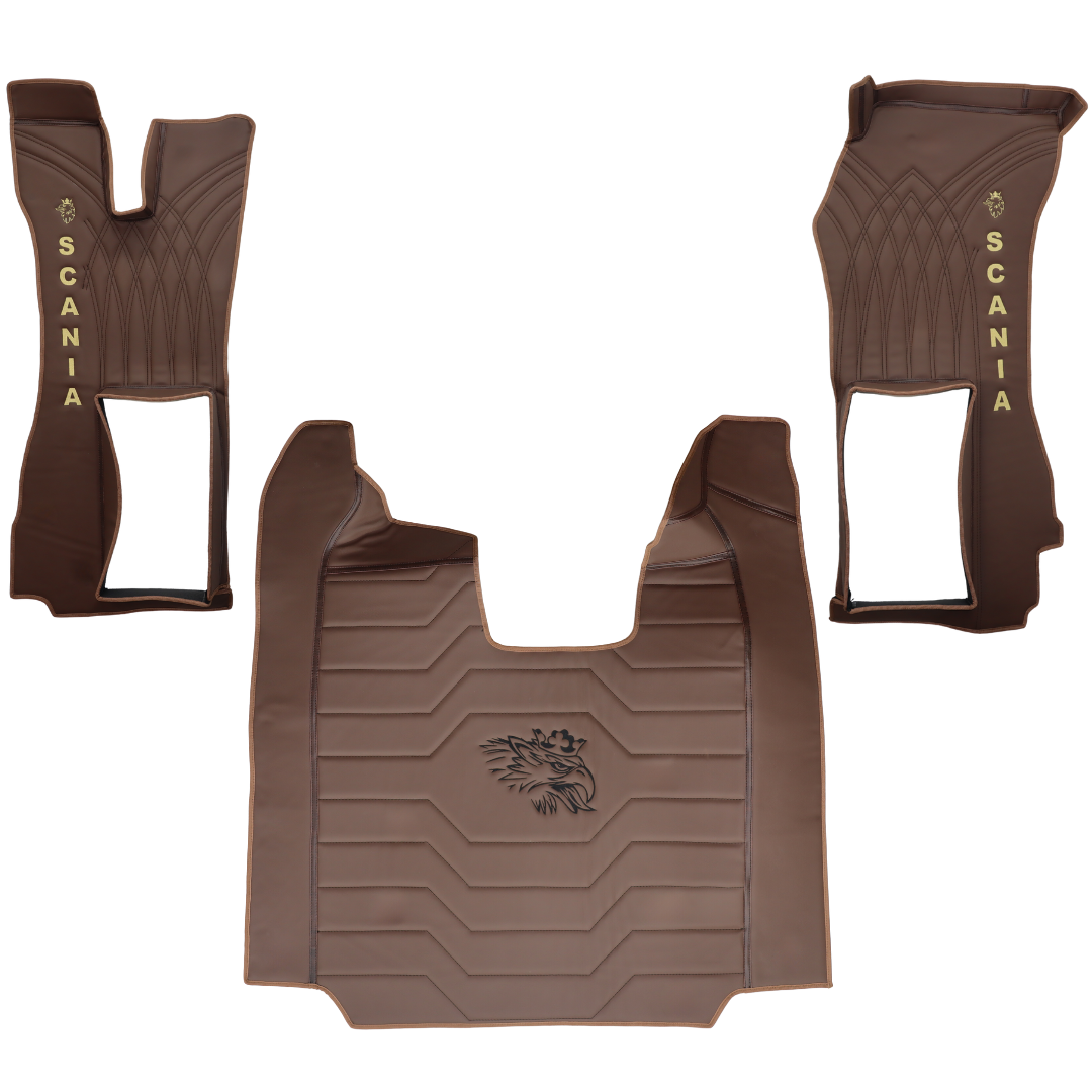 Килимок 3D Екошкіра SCANIA P 2004-2016; коричневий, Килимок 3D Екошкіра SCANIA P 2004-2016; коричневий,