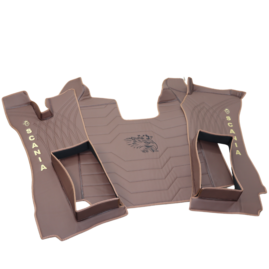 Килимок 3D Екошкіра SCANIA P 2004-2016; коричневий, Килимок 3D Екошкіра SCANIA P 2004-2016; коричневий,