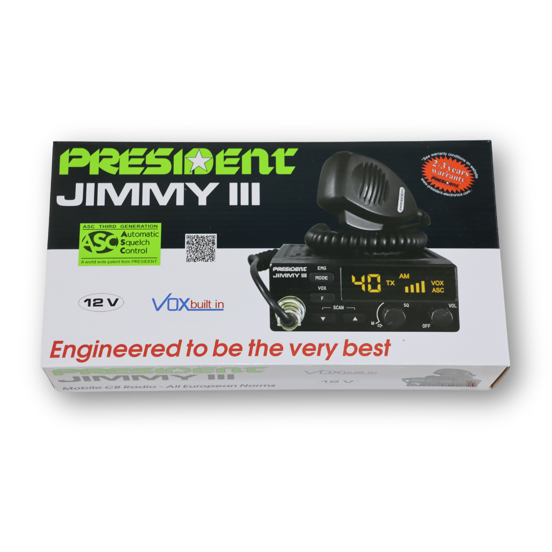 Радиостанция JIMMY III ASC 12V, AM/FM, «5» и «0», ASC, VOX, SCAN