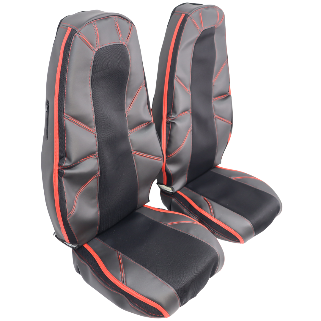 Чохол на сидіння KAR VOLVO FH FM (2014-...) екошкіра+сітка чорний Чохол на сидіння KAR VOLVO FH FM (2014-...) екошкіра+сітка чорний