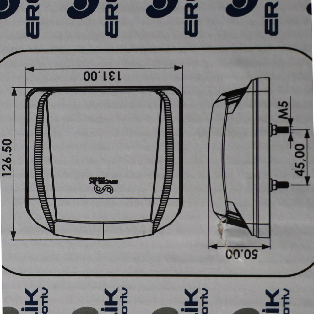 Подсветка номера прицепа красная LED 24V 130*126,5