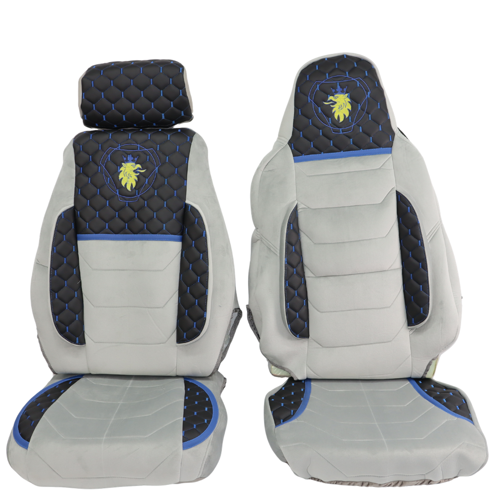 Чохол на сидіння KLF UK SCANIA R,G,P,S (2014-...) водій моноліт - пас. складне, синій Чохол на сидіння KLF UK SCANIA R,G,P,S (2014-...) водій моноліт - пас. складне, синій