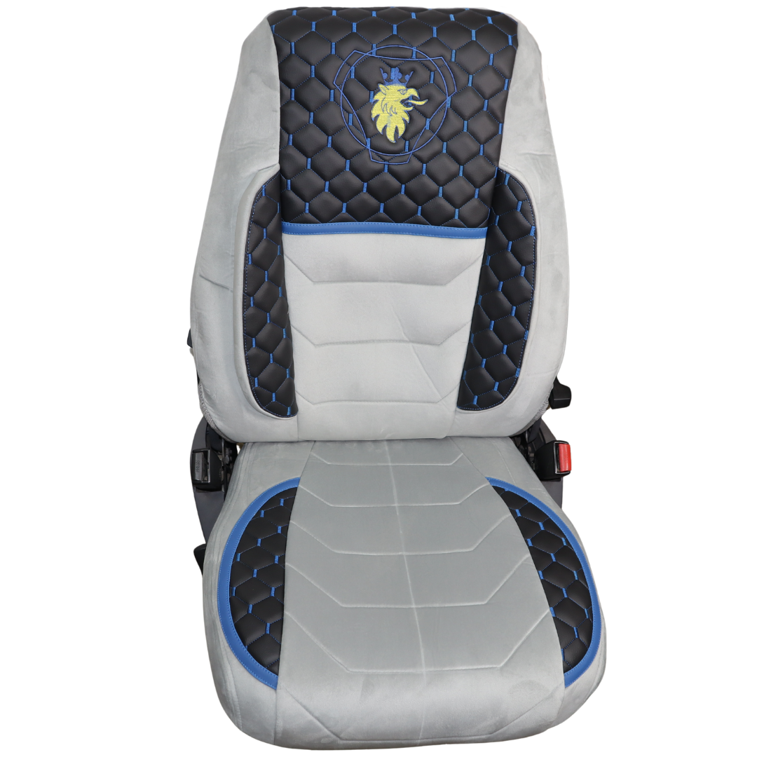 Чохол на сидіння KLF UK SCANIA R,G,P,S (2014-...) водій моноліт - пас. складне, синій Чохол на сидіння KLF UK SCANIA R,G,P,S (2014-...) водій моноліт - пас. складне, синій