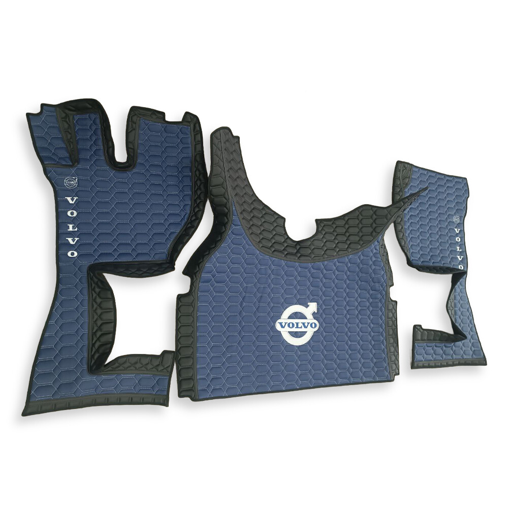 Килимок 3D Екошкіра Volvo FH Euro 6 з 2014; АКПП чорно-синій Килимок 3D Екошкіра Volvo FH Euro 6 з 2014; АКПП чорно-синій