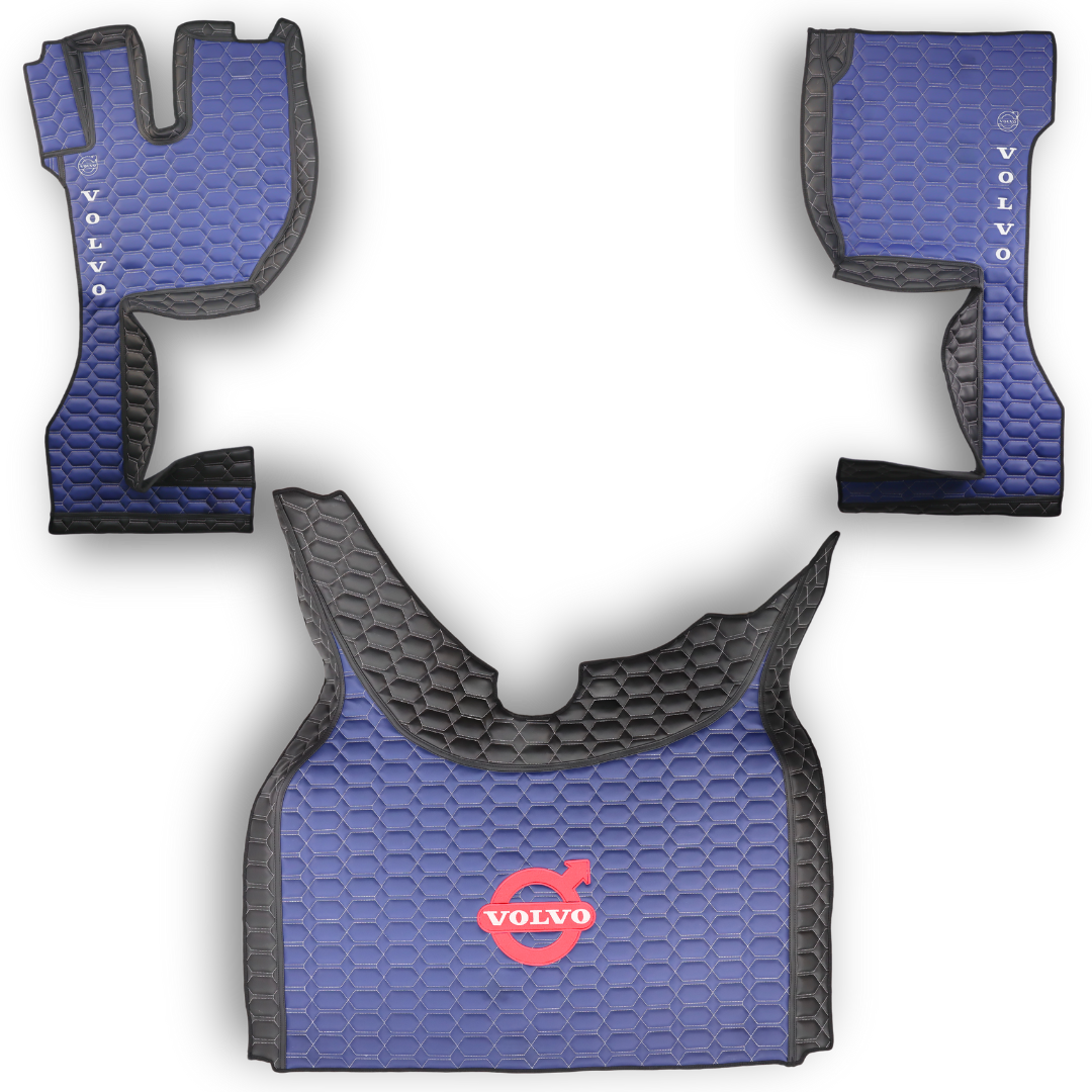 Килимок 3D Екошкіра Volvo FH Euro 6 з 2014; АКПП чорно-синій Килимок 3D Екошкіра Volvo FH Euro 6 з 2014; АКПП чорно-синій