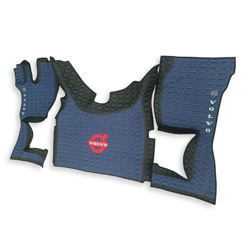 Килимок 3D Екошкіра Volvo FH Euro 6 з 2014; АКПП чорно-синій Килимок 3D Екошкіра Volvo FH Euro 6 з 2014; АКПП чорно-синій