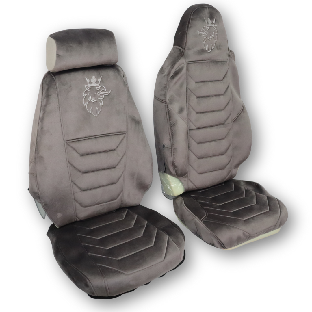 Чехол на сиденья SCANIA R,G,P,S (2014-...) водит. монолит - пасс. складное, серый велюр;