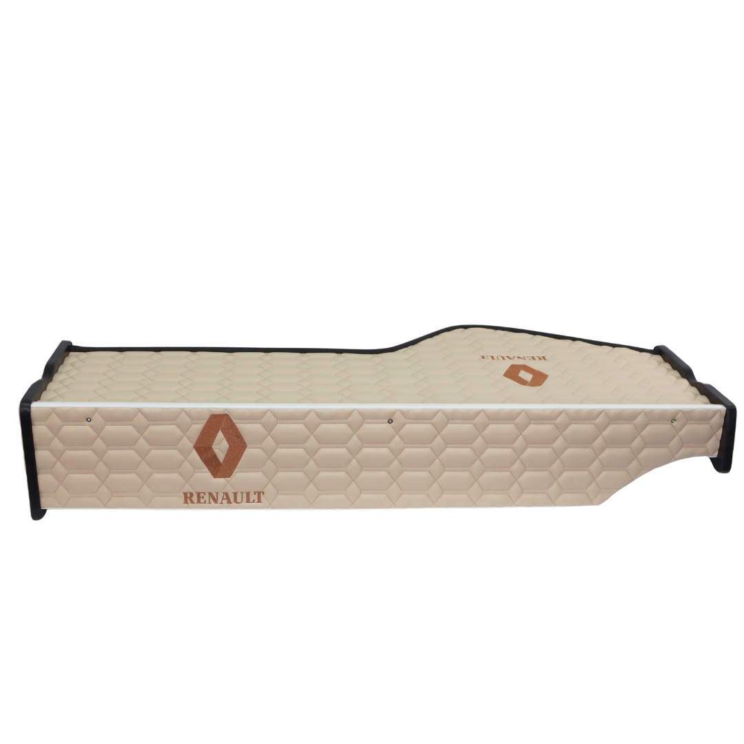 Полиця кабіни RENAULT Magnum (2001-2013)\3 ноги\бежева з вишивкою\ST- Екошкіра стежка\