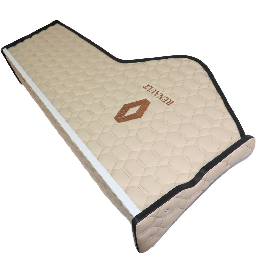 Полиця кабіни RENAULT Magnum (2001-2013)\3 ноги\бежева з вишивкою\ST- Екошкіра стежка\