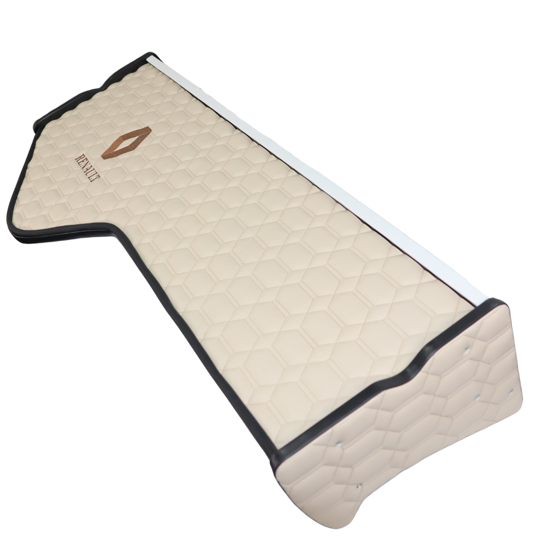 Полиця кабіни RENAULT Magnum (2001-2013)\3 ноги\бежева з вишивкою\ST- Екошкіра стежка\