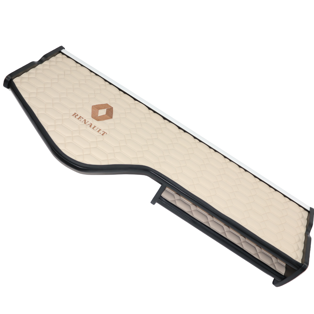 Полиця кабіни RENAULT Magnum (2001-2013)\3 ноги\бежева з вишивкою\ST- Екошкіра стежка\