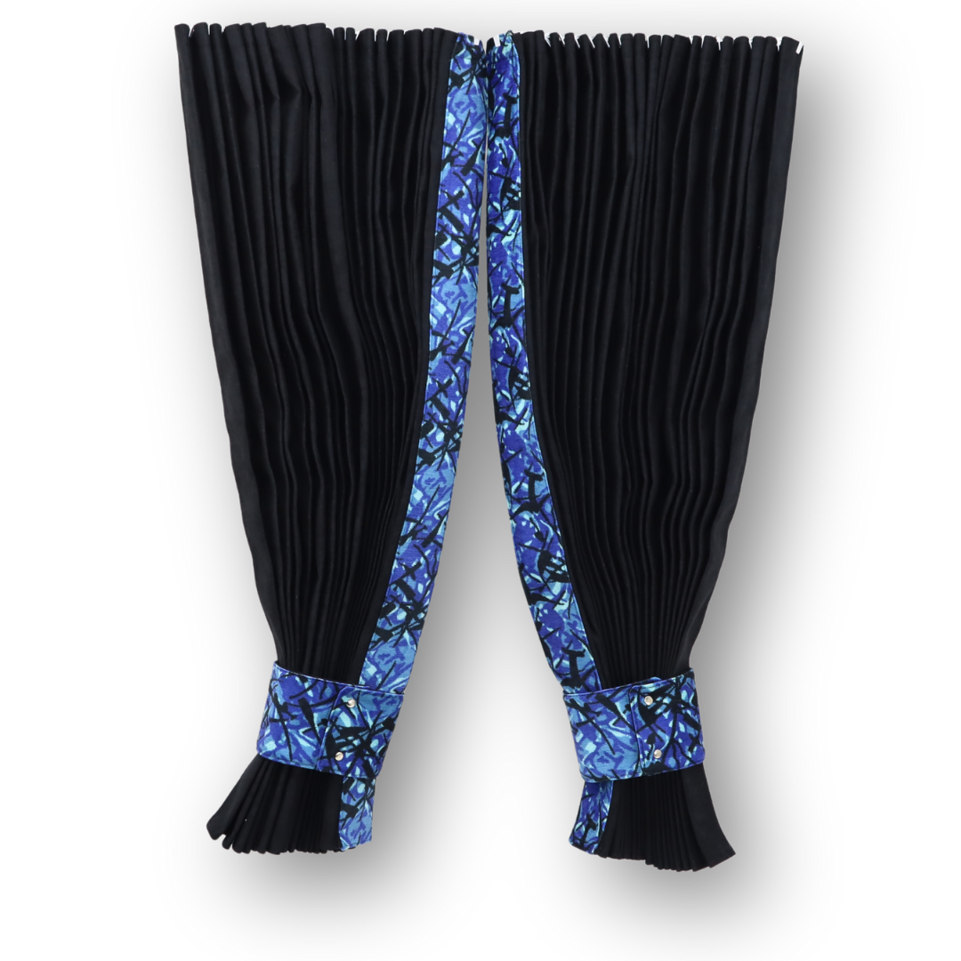 Шторы Шенилл "Bow Folds" ночные + лобовая, Holland синяя, без вышивки, 2х сторонние Шторы Шенилл "Bow Folds" ночные + лобовая, Holland синяя, без вышивки, 2х сторонние