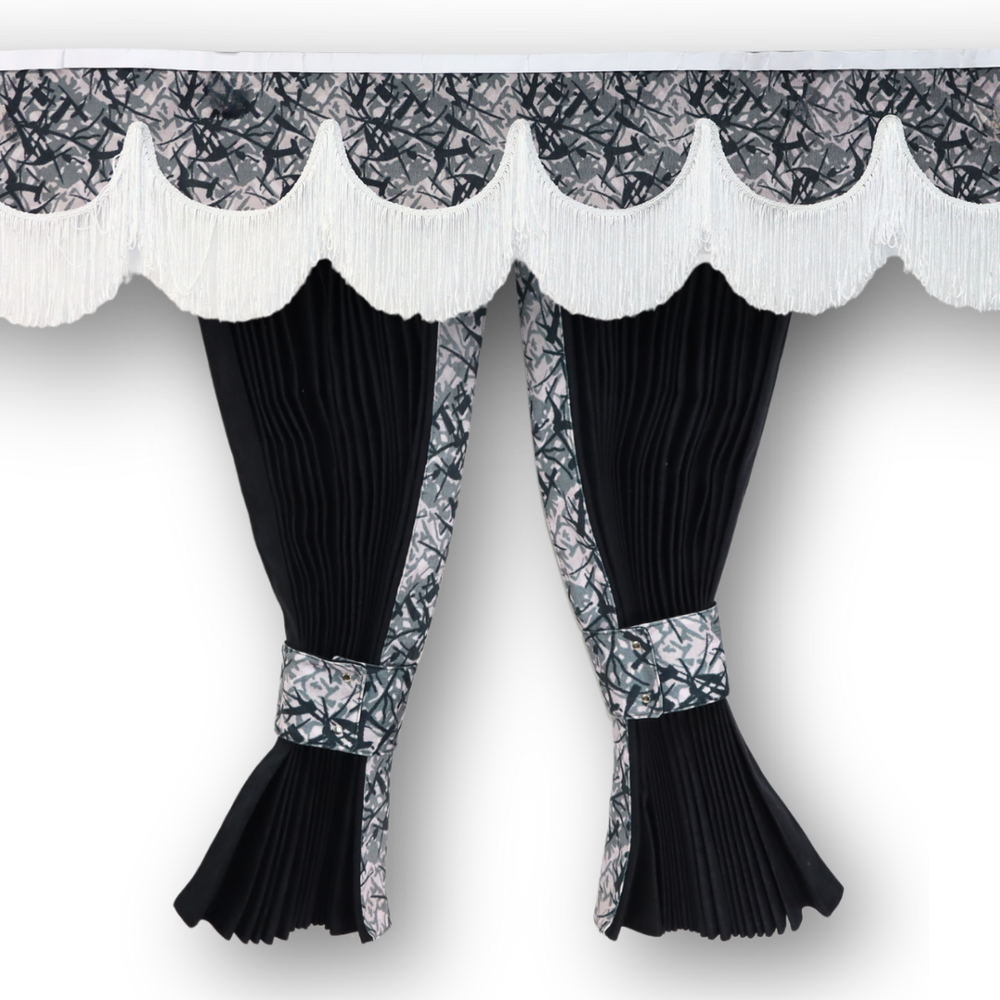 Штори Шеніл "Bow Folds" нічні + лобова, Holland сіра, без вишивки, 2х сторонні Штори Шеніл "Bow Folds" нічні + лобова, Holland сіра, без вишивки, 2х сторонні