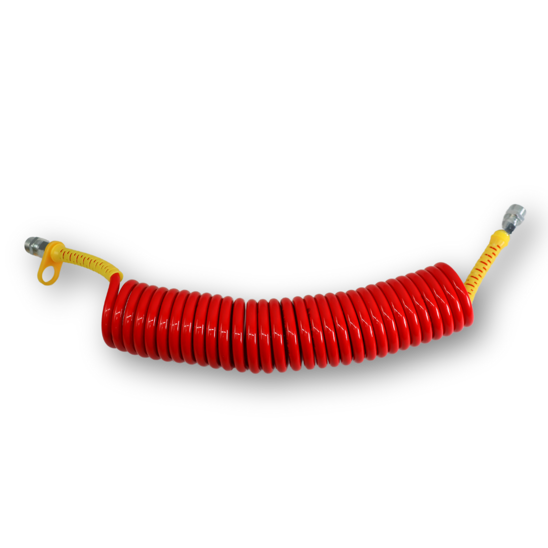 Шланг пневматический спиральный полиамидный (PA) красный 7м М22*1,5 Шланг пневматический спиральный полиамидный (PA) красный 7м М22*1,5
