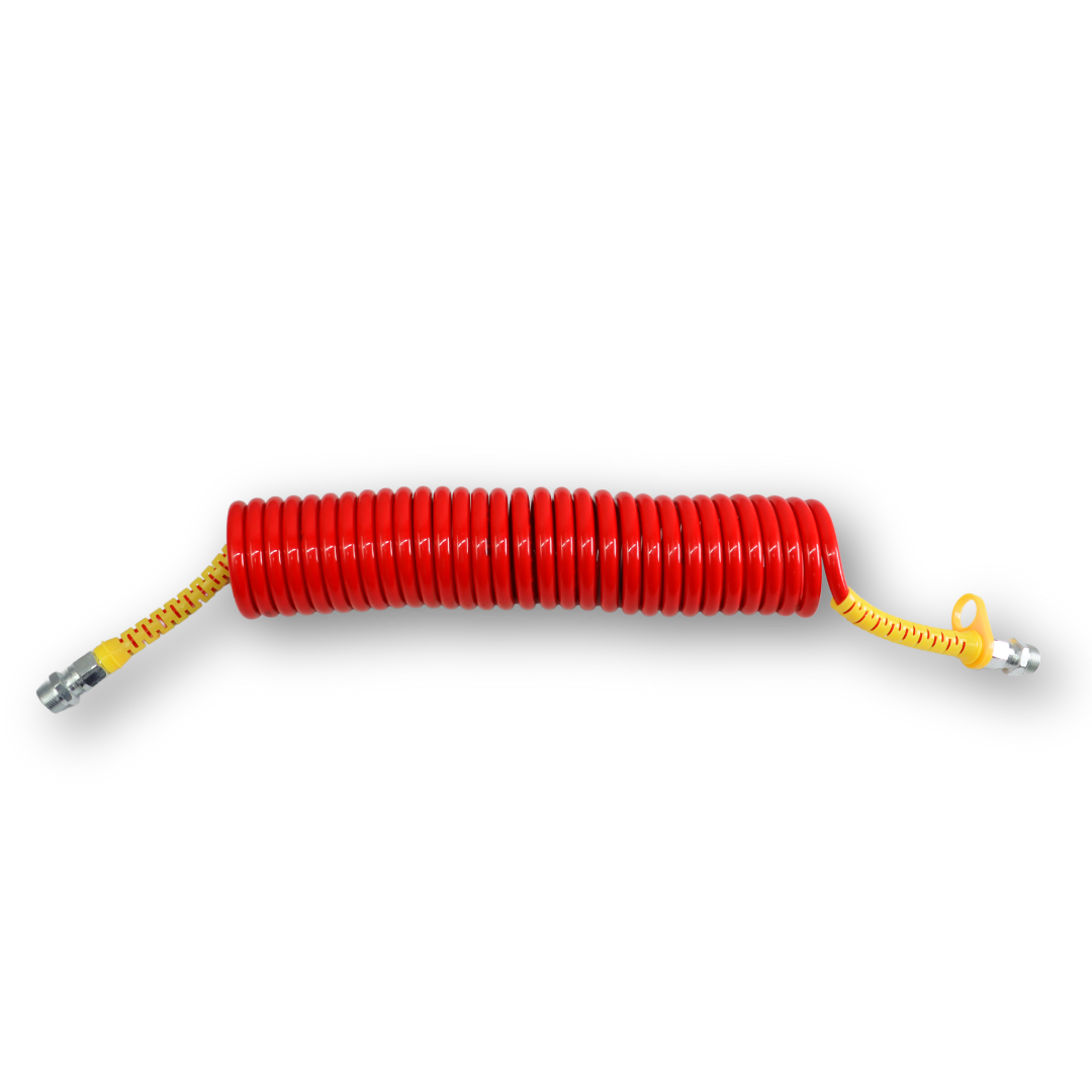 Шланг пневматический спиральный полиамидный (PA) красный 7м М22*1,5 Шланг пневматический спиральный полиамидный (PA) красный 7м М22*1,5