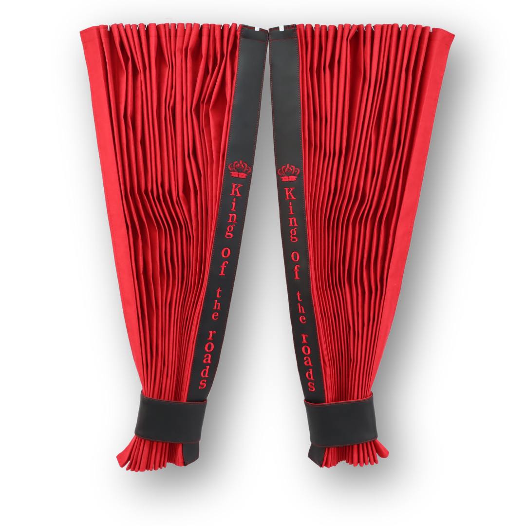 Шторы ночные KING OF THE ROAD красные \Bow Folds\ Шторы ночные KING OF THE ROAD красные \Bow Folds\