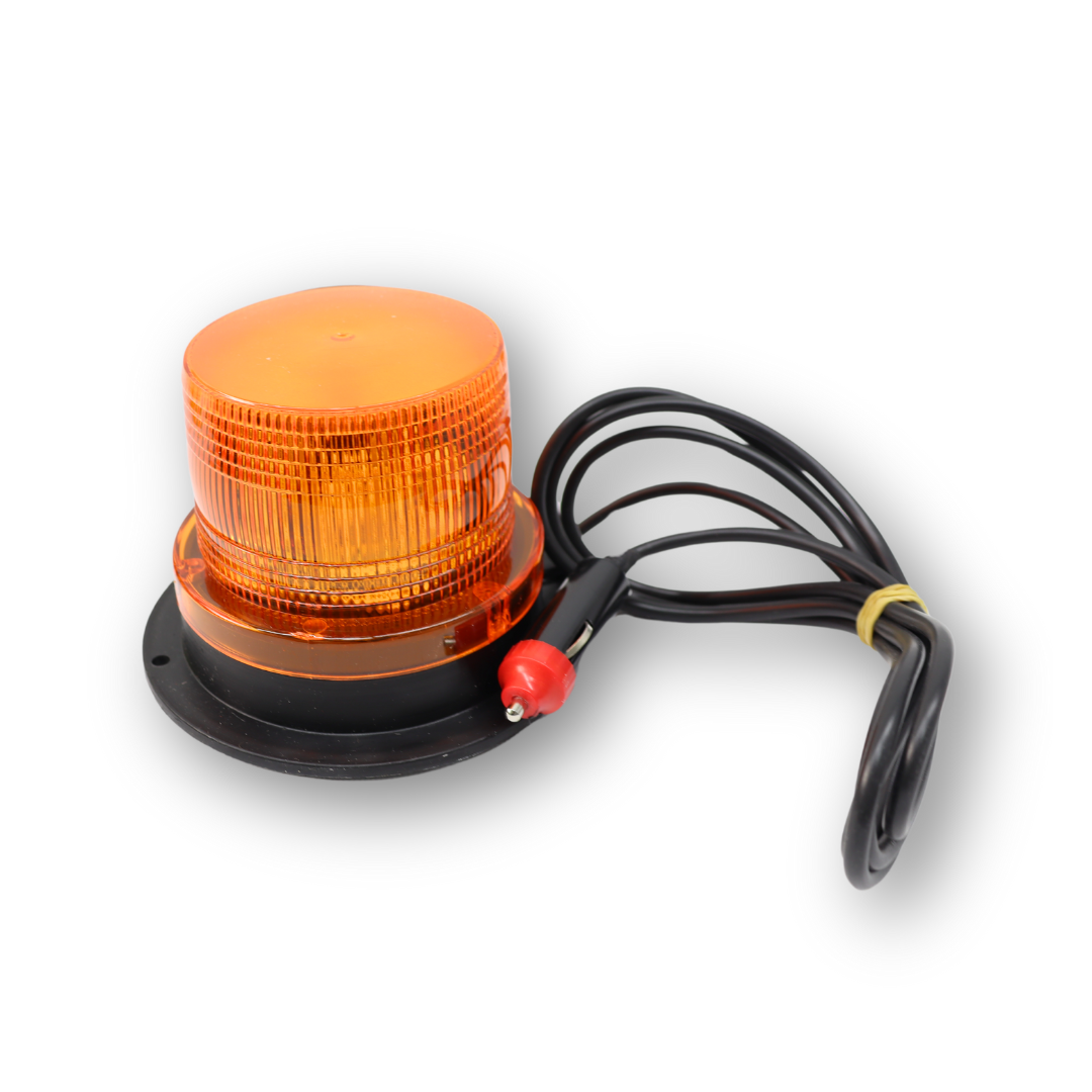 Маячок оранжевый LED 10-36V с линзой Френеля магнитным креплением низкий