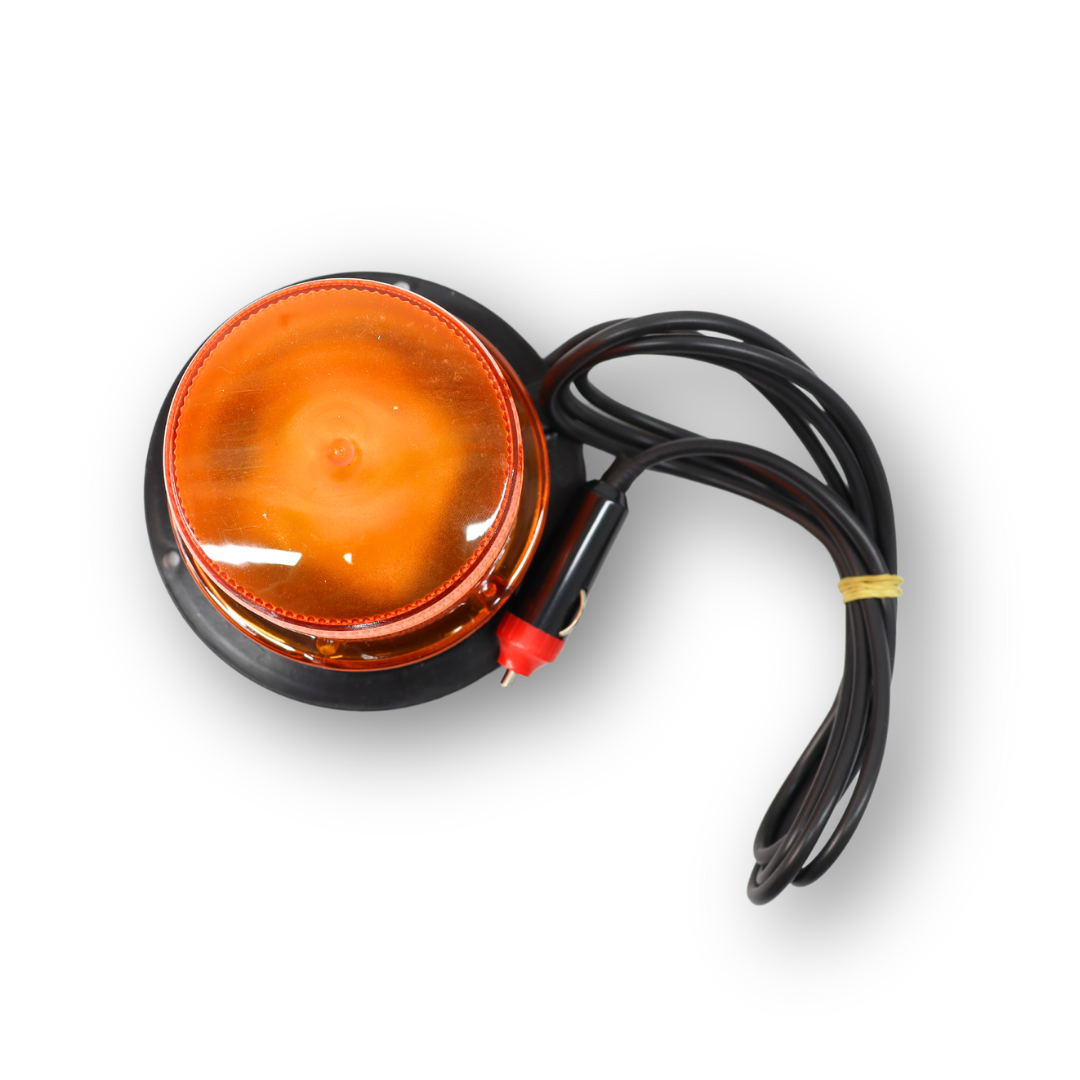 Маячок оранжевый LED 10-36V с линзой Френеля магнитным креплением низкий
